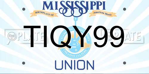 TIQY99 Mississippi License Plate