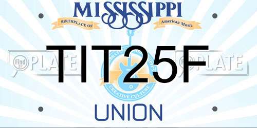 TIT25F Mississippi License Plate