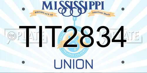 TIT2834 Mississippi License Plate