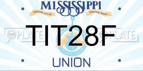 TIT28F Mississippi License Plate