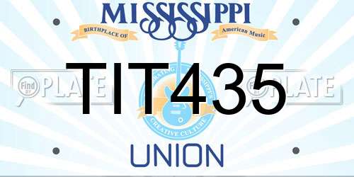 TIT435 Mississippi License Plate
