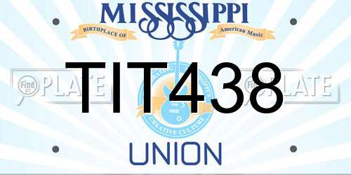 TIT438 Mississippi License Plate