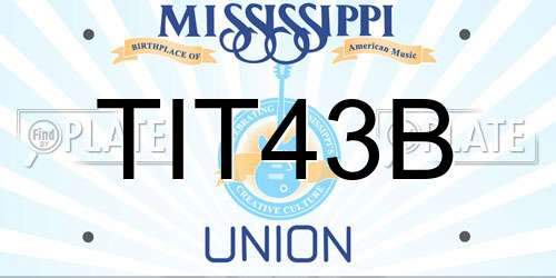TIT43B Mississippi License Plate