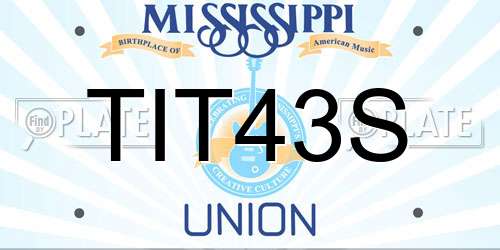 TIT43S Mississippi License Plate