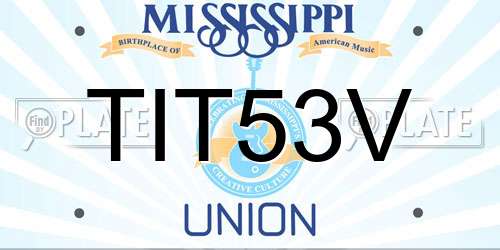 TIT53V Mississippi License Plate