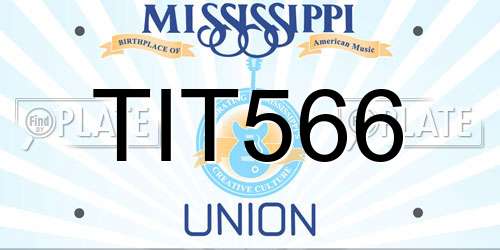 TIT566 Mississippi License Plate