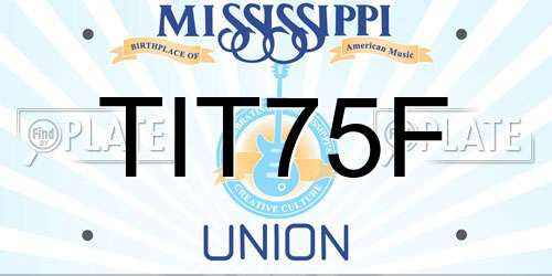 TIT75F Mississippi License Plate