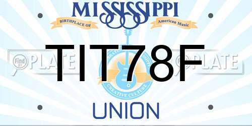 TIT78F Mississippi License Plate