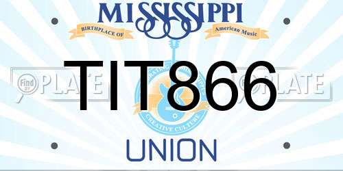 TIT866 Mississippi License Plate