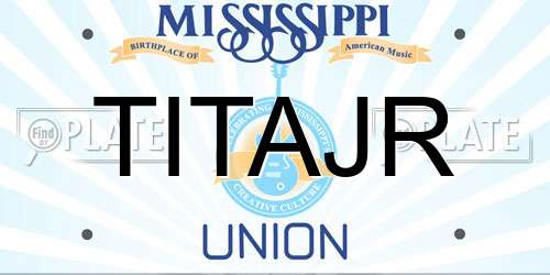 TITAJR Mississippi License Plate