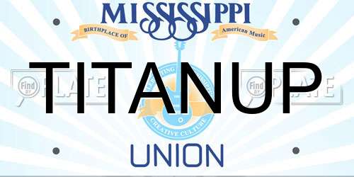 TITANUP Mississippi License Plate