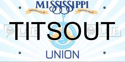 TITSOUT Mississippi License Plate