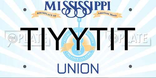 TIYYTIT Mississippi License Plate