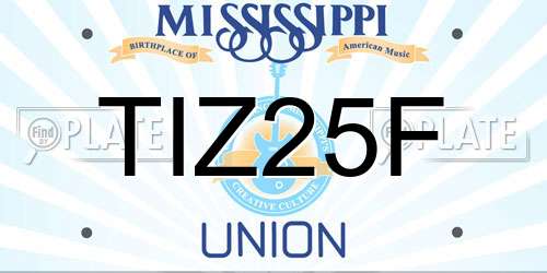 TIZ25F Mississippi License Plate