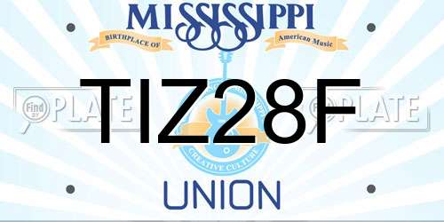 TIZ28F Mississippi License Plate