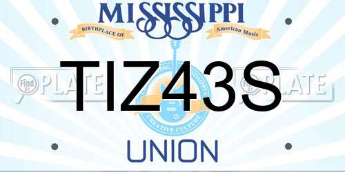 TIZ43S Mississippi License Plate