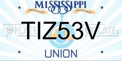 TIZ53V Mississippi License Plate