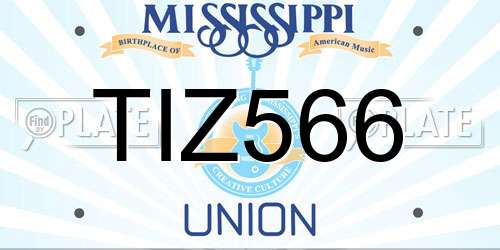 TIZ566 Mississippi License Plate