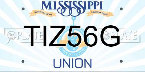 TIZ56G Mississippi License Plate