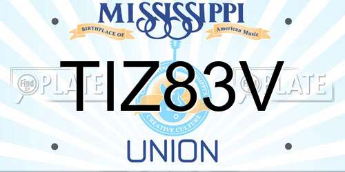 TIZ83V Mississippi License Plate