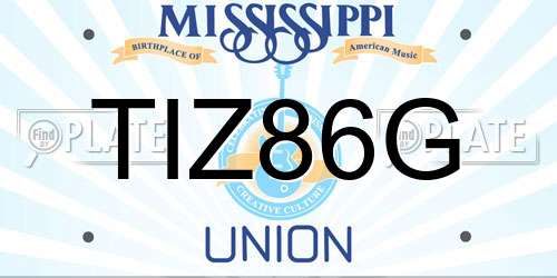 TIZ86G Mississippi License Plate
