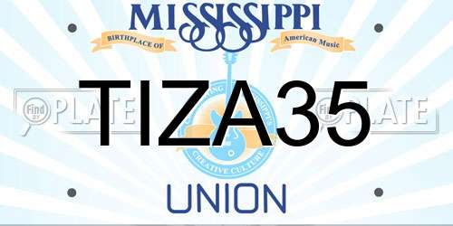 TIZA35 Mississippi License Plate