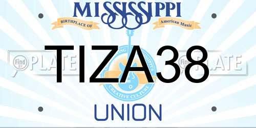TIZA38 Mississippi License Plate
