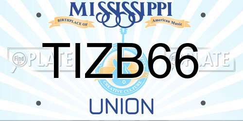 TIZB66 Mississippi License Plate