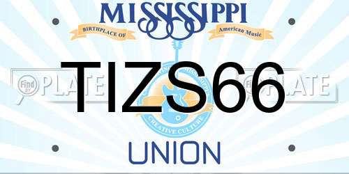 TIZS66 Mississippi License Plate