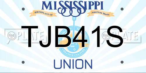 TJB41S Mississippi License Plate