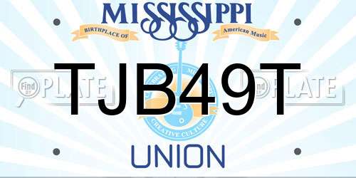 TJB49T Mississippi License Plate