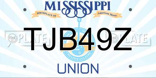 TJB49Z Mississippi License Plate