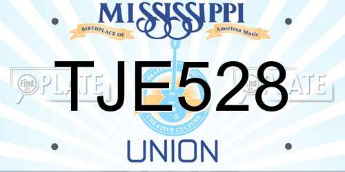 TJE528 Mississippi License Plate