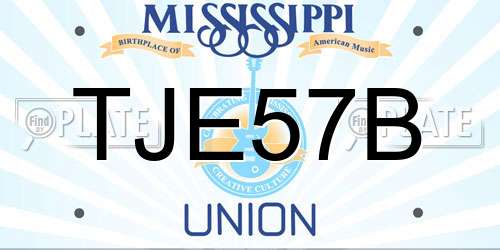TJE57B Mississippi License Plate