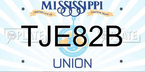 TJE82B Mississippi License Plate