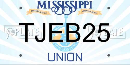 TJEB25 Mississippi License Plate