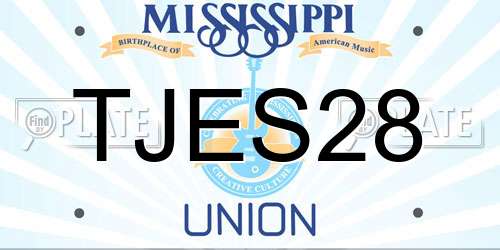 TJES28 Mississippi License Plate