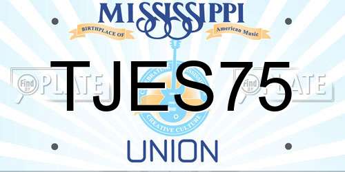 TJES75 Mississippi License Plate
