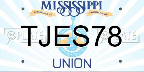 TJES78 Mississippi License Plate
