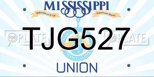 TJG527 Mississippi License Plate