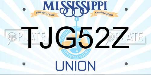 TJG52Z Mississippi License Plate
