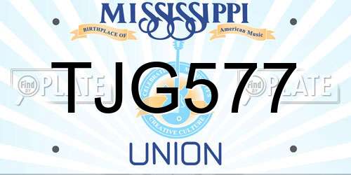 TJG577 Mississippi License Plate