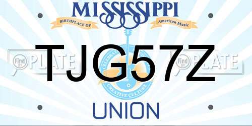 TJG57Z Mississippi License Plate