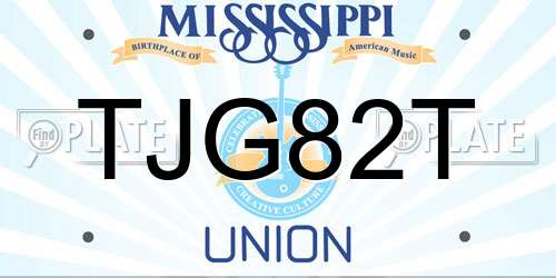 TJG82T Mississippi License Plate