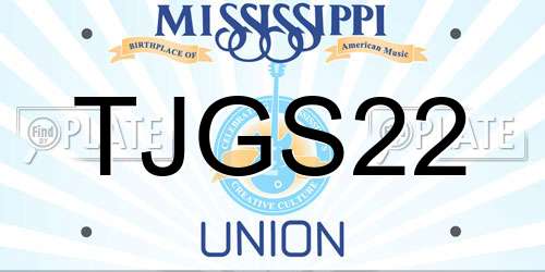 TJGS22 Mississippi License Plate
