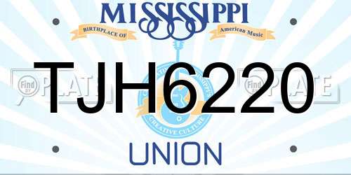 TJH6220 Mississippi License Plate