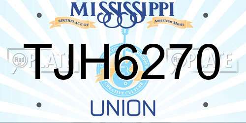 TJH6270 Mississippi License Plate