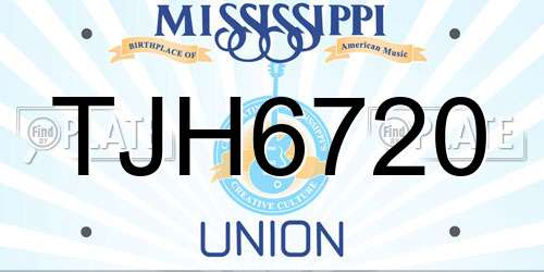 TJH6720 Mississippi License Plate