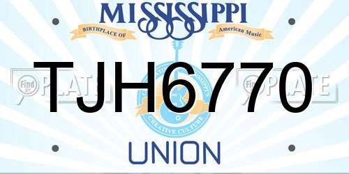 TJH6770 Mississippi License Plate