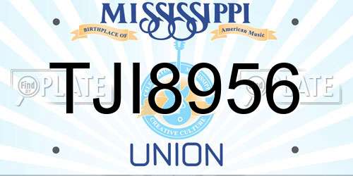 TJI8956 Mississippi License Plate
